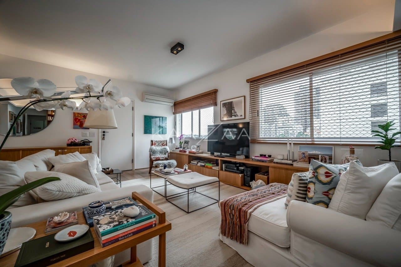 No Itaim Bibi, um apartamento lindíssimo com reforma de Marina Linhares e vista para o Parque do Povo - Foto 5